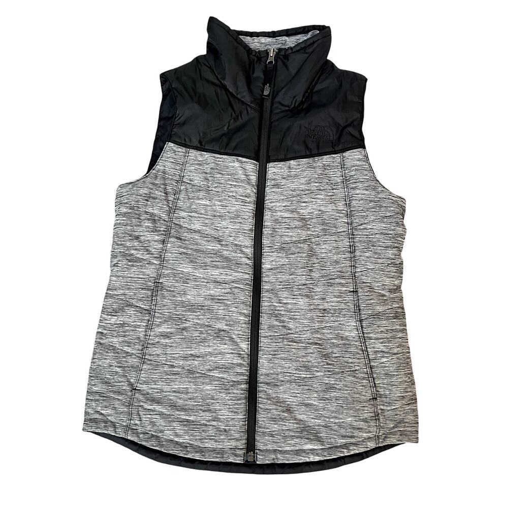 The NorthFace Girls Puffer Vest Large 14/16 Gray Black